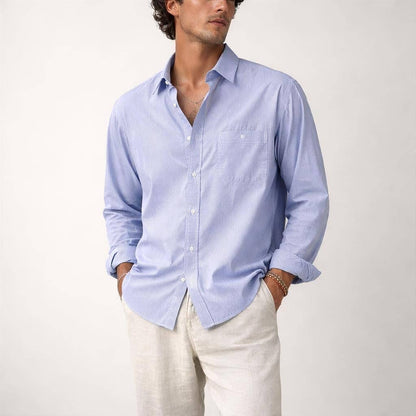 Vintage Blue And White Striped Oxford Shirt