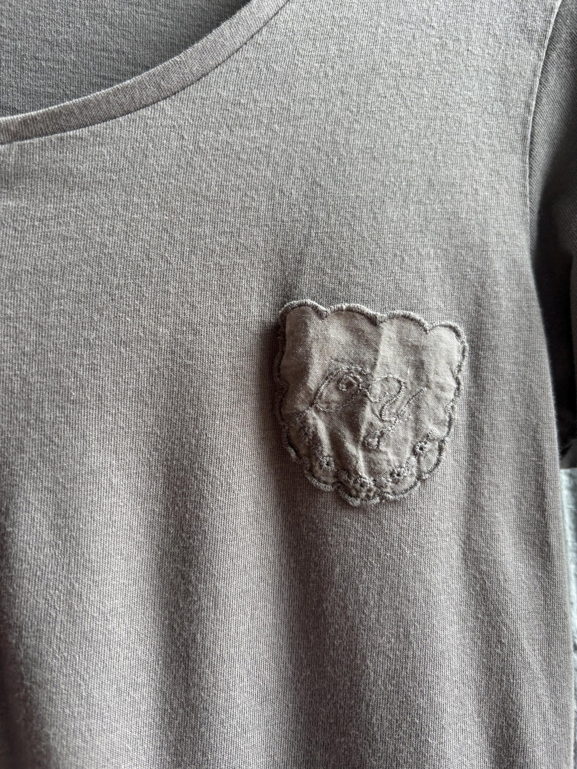 Grey Modal Cotton Blend Henley T-Shirt — additional view 11