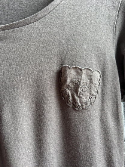 Grey Modal Cotton Blend Henley T-Shirt — additional view 11