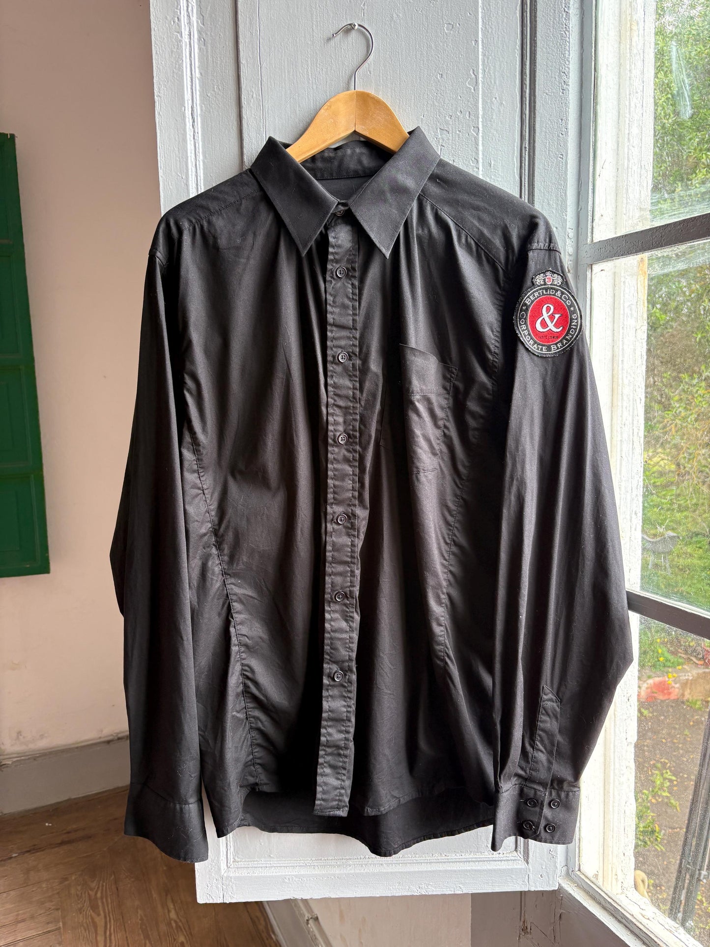 Vintage French Black Cotton Oxford Shirt — additional view 10