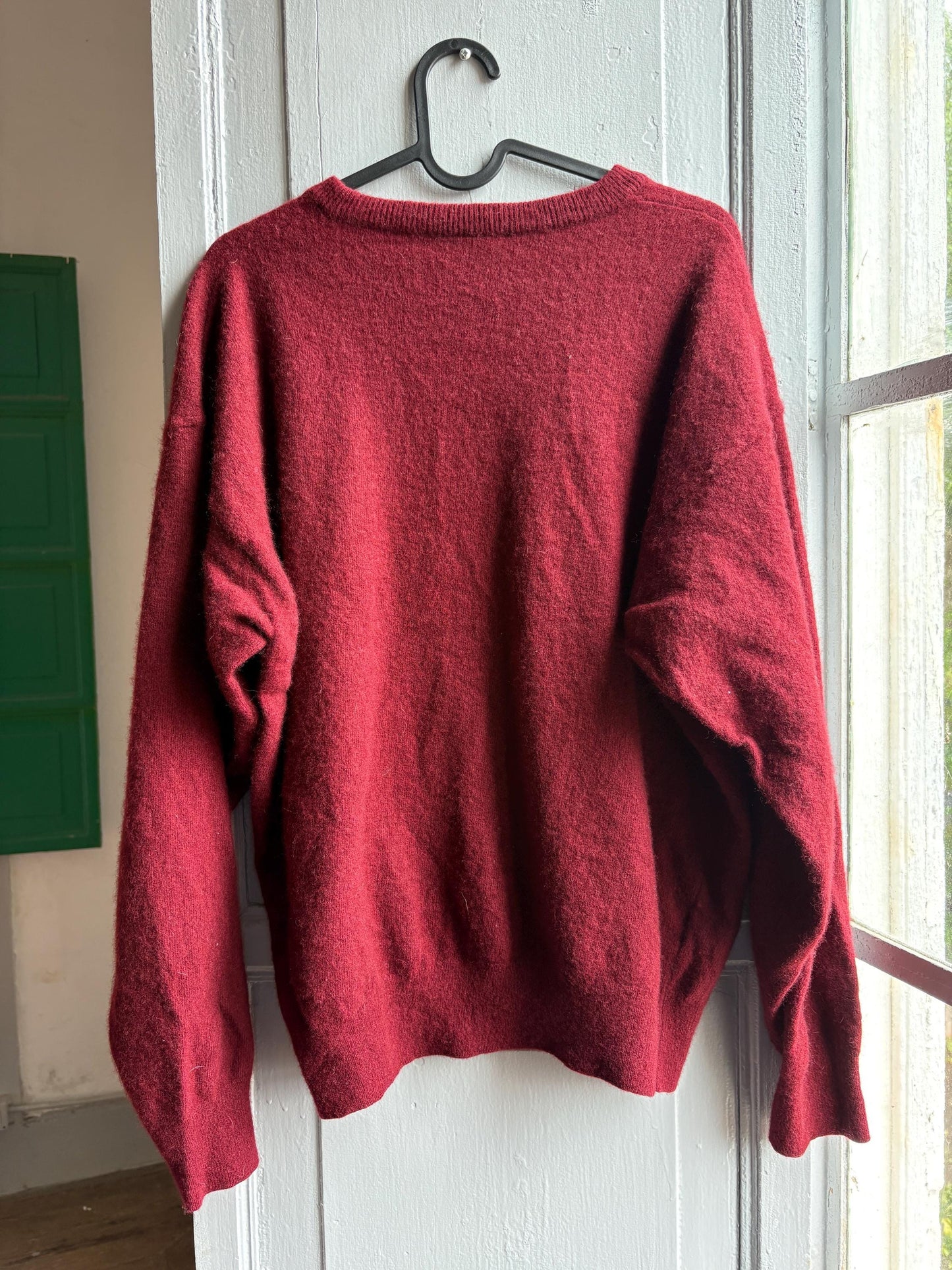 Vintage Burgundy Lambswool Crew Neck Pullover — additional view 5