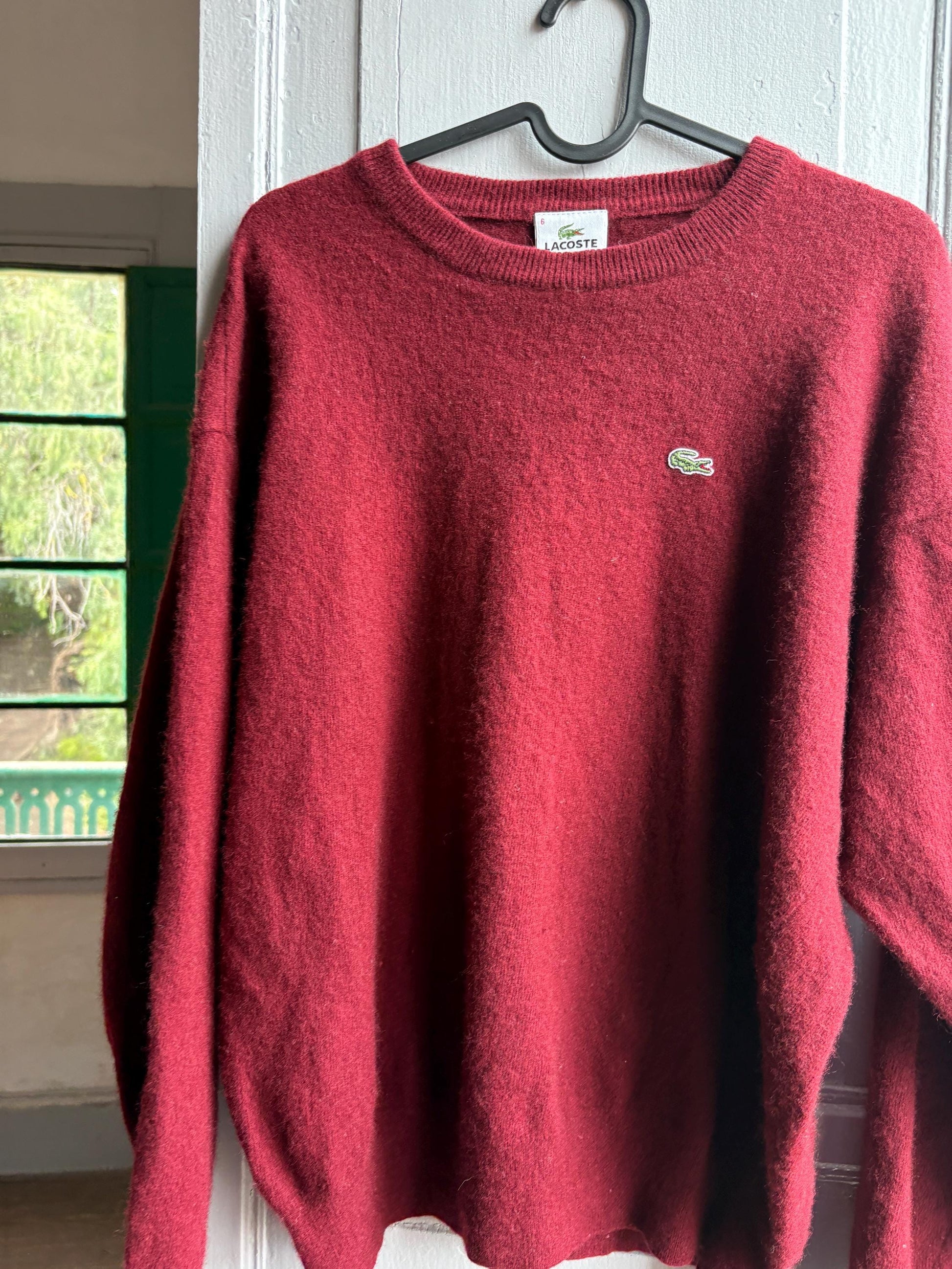 Vintage Burgundy Lambswool Crew Neck Pullover — additional view 9
