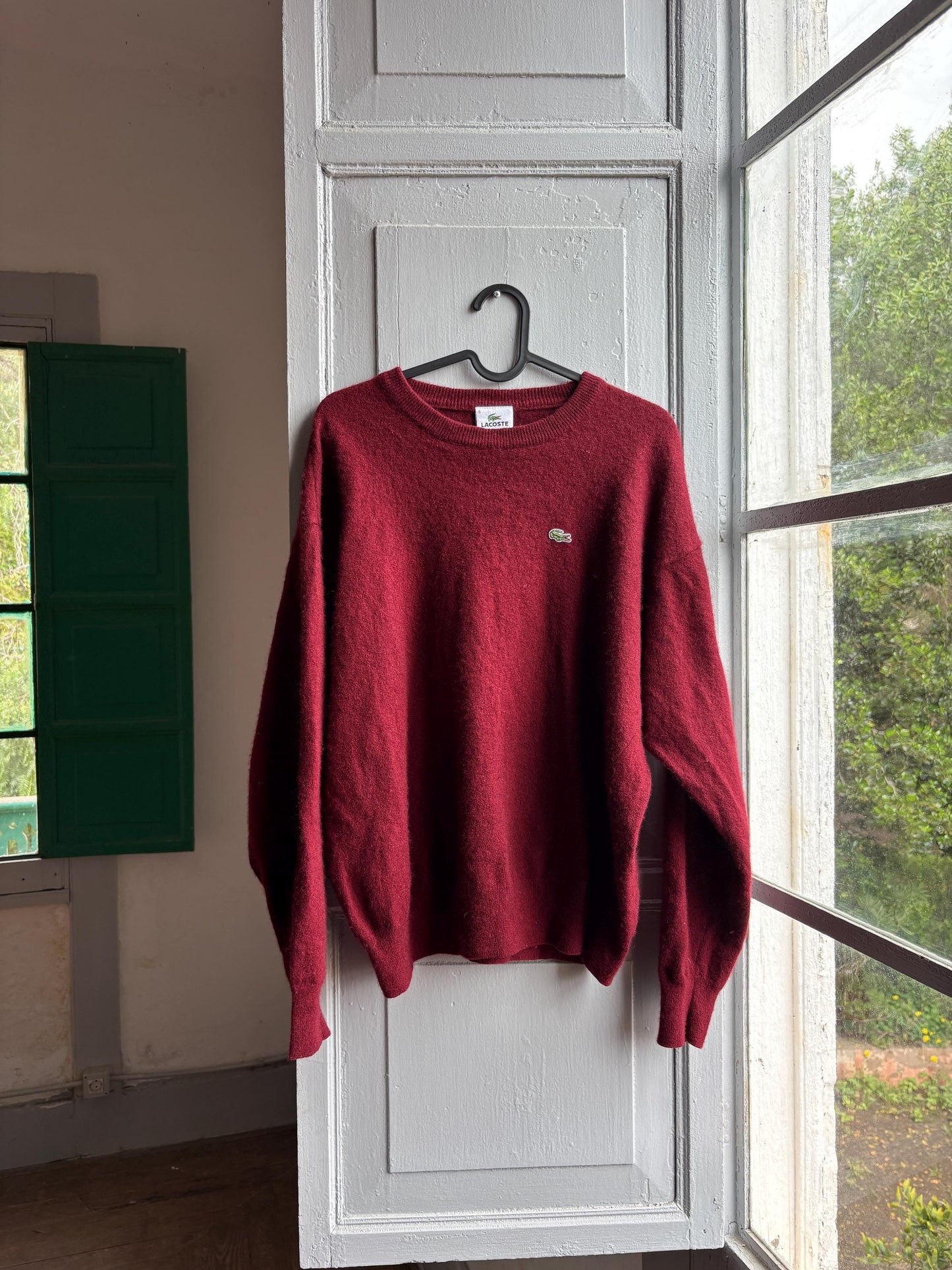 Vintage Burgundy Lambswool Crew Neck Pullover — additional view 7