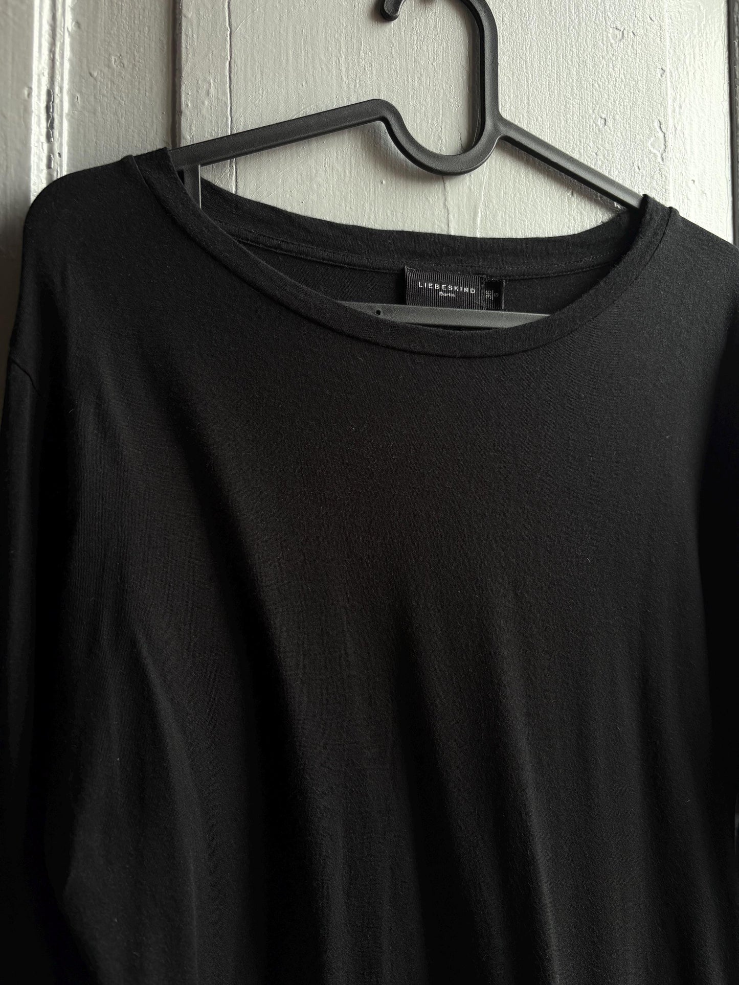 Liebeskind Black Micromodal Cashmere Top — fabric close-up