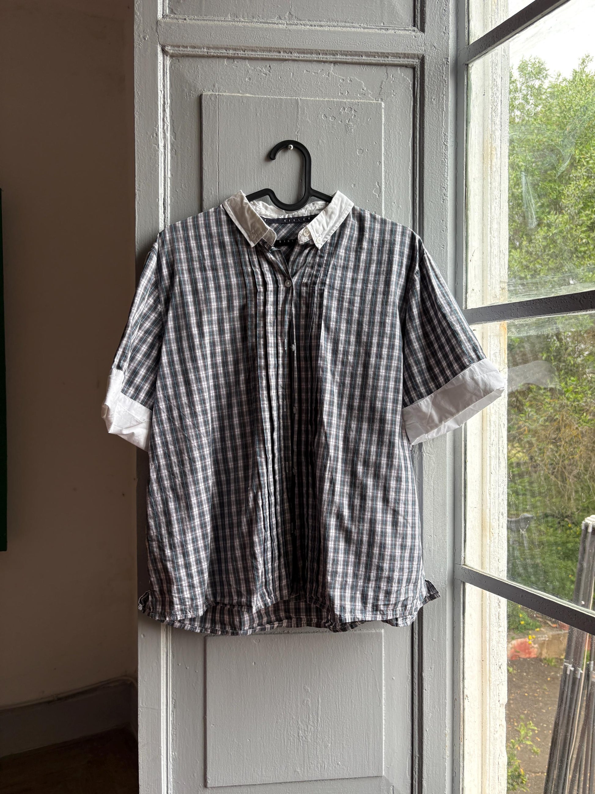 Cotton Plaid Button-Up Shirt — additional view 9