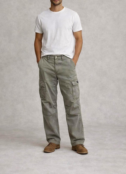 Cotton Grey Vintage Cargo Pants