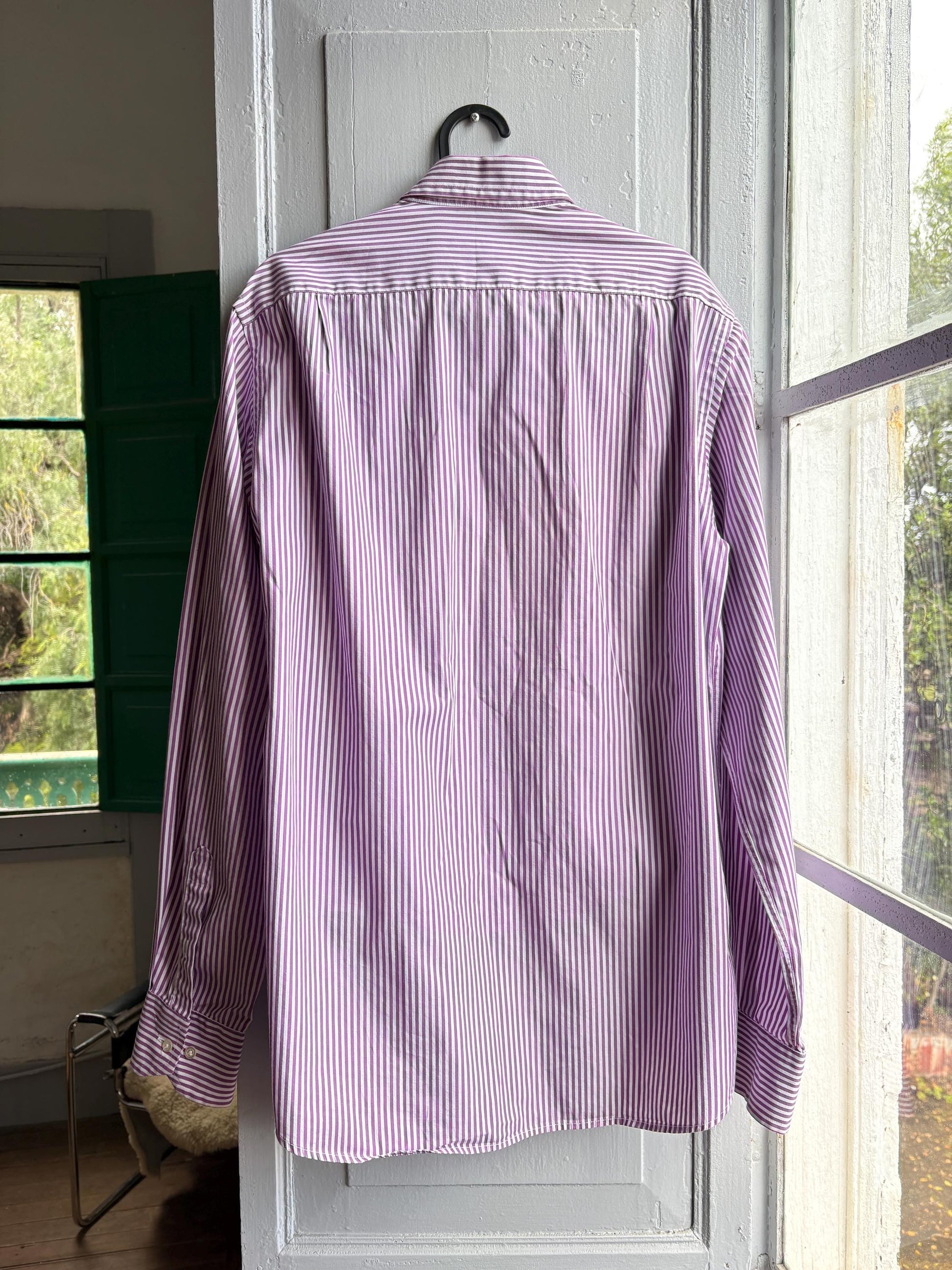 Purple Striped Button-Up Shirt by Purificación García — additional view 10