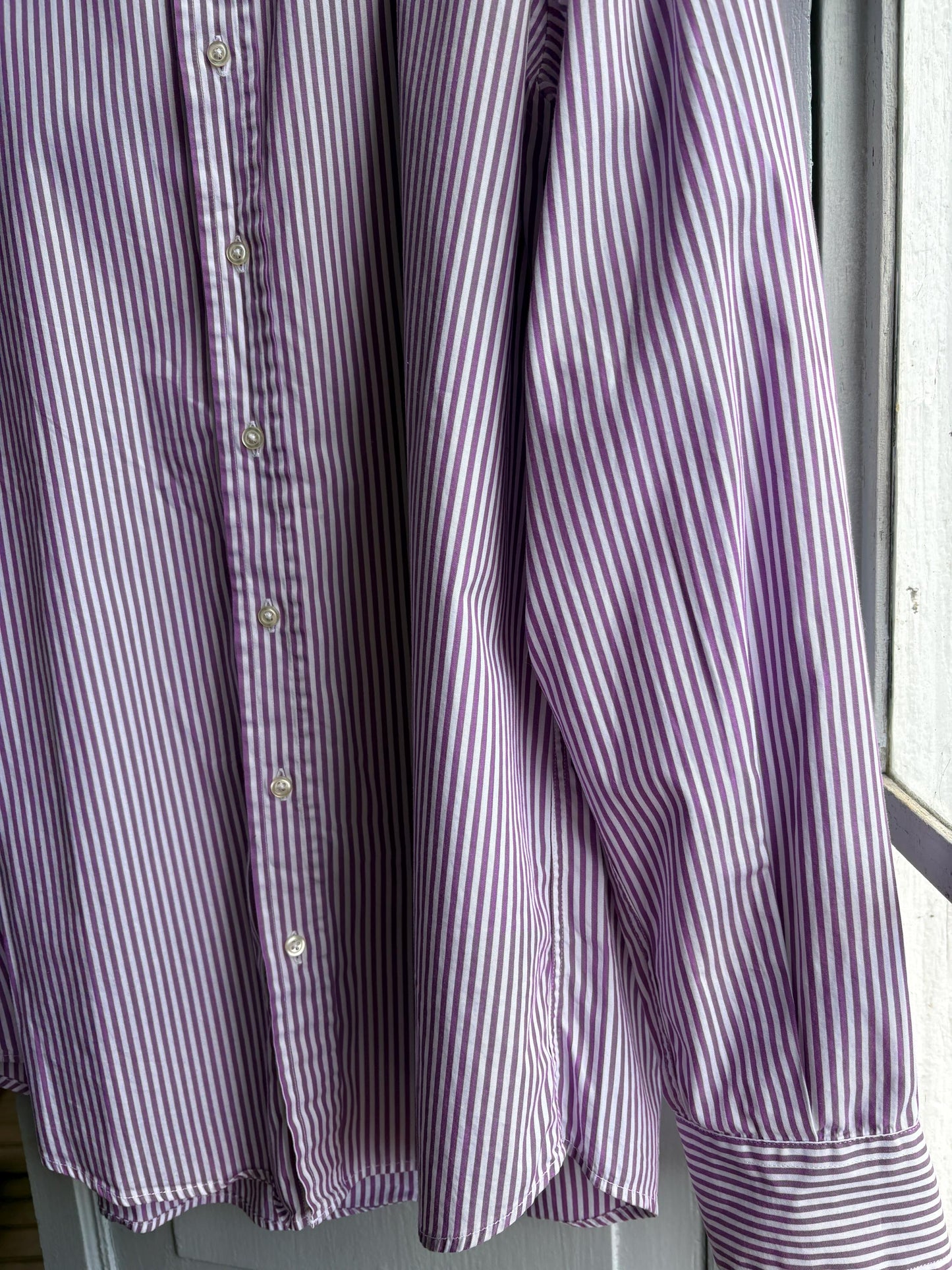 Purple Striped Button-Up Shirt by Purificación García — additional view 12