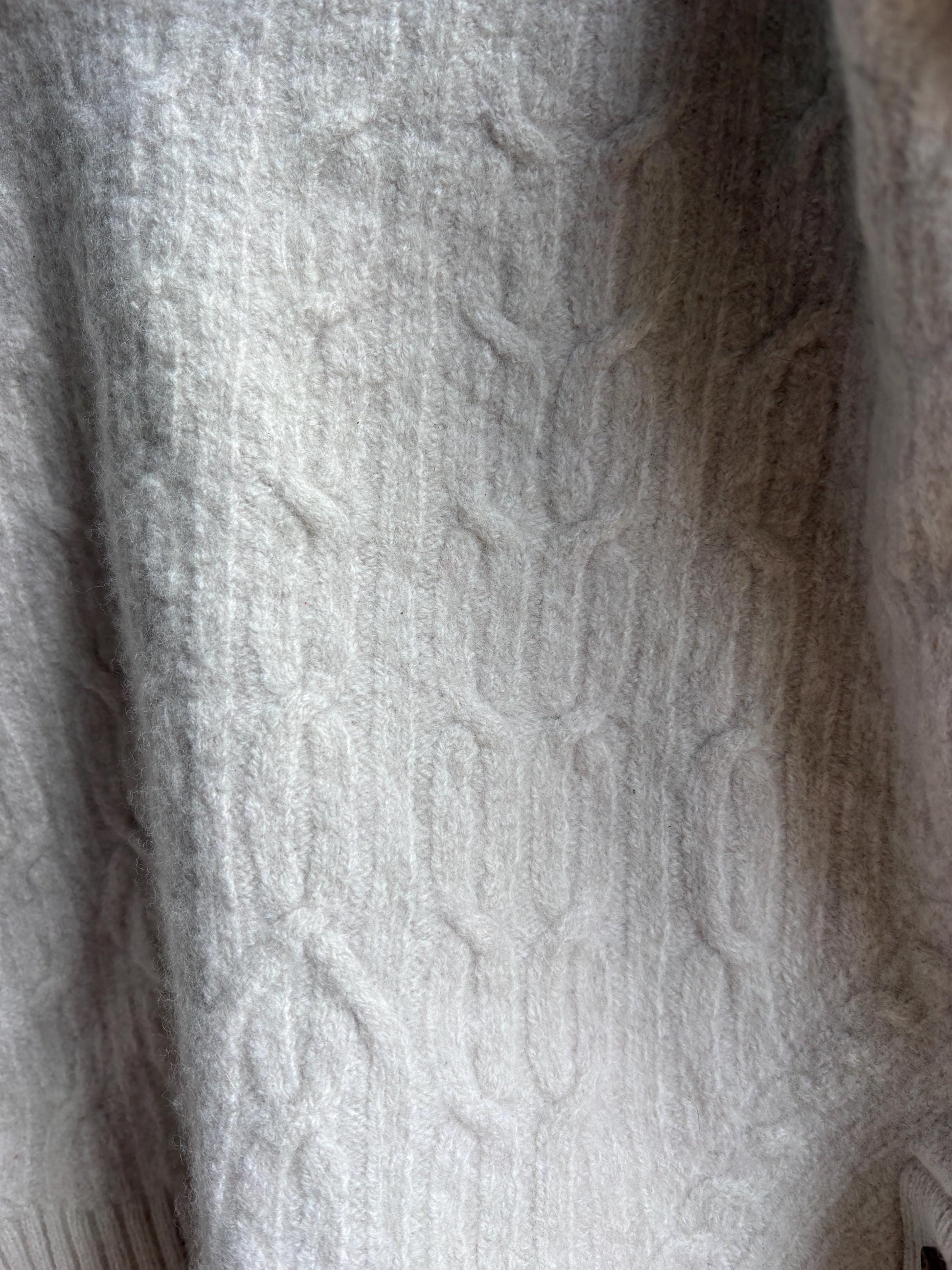 Off-White Cable Knit Wool Jumper for Girls — additional view 7