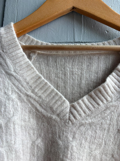 Off-White Cable Knit Wool Jumper for Girls — additional view 6
