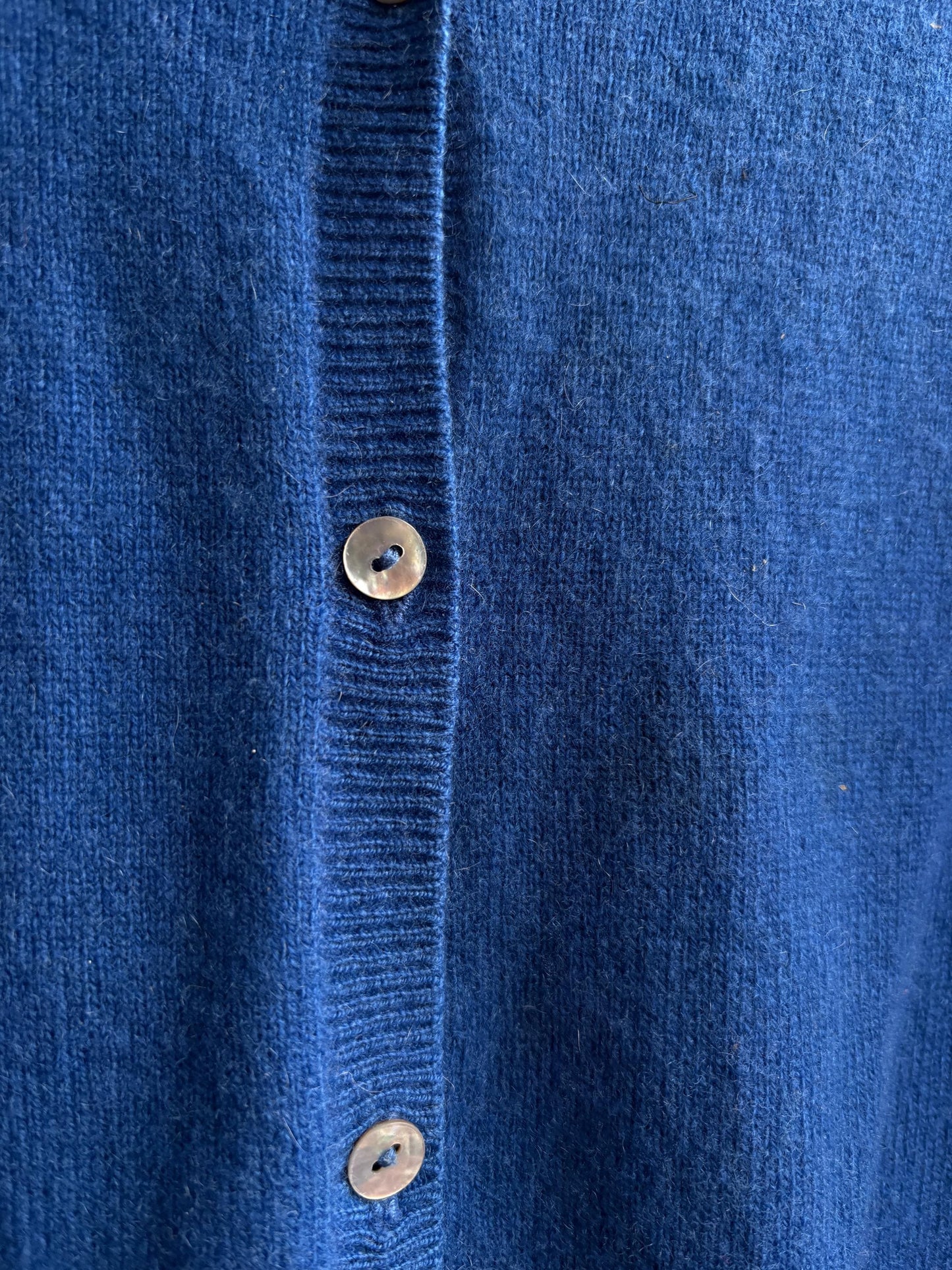 Vintage Blue Cashmere Cardigan with Pearl Buttons — additional view 8