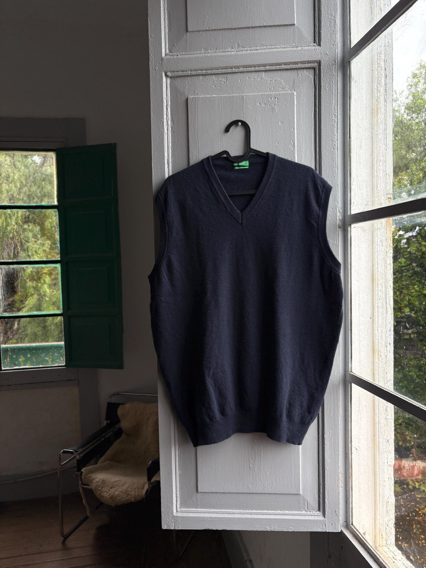 Navy Merino Wool Dark Academia Waistcoat — additional view 5