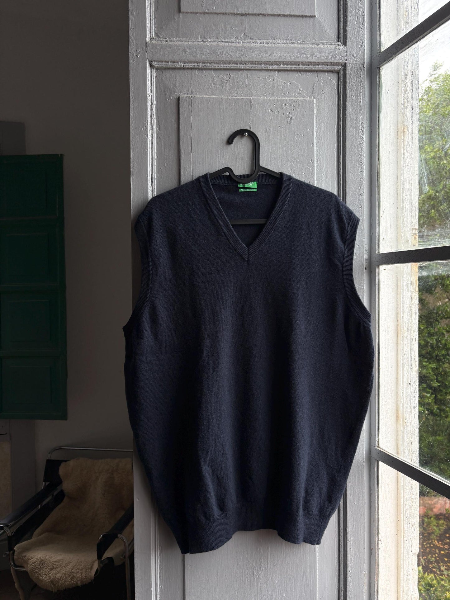 Navy Merino Wool Dark Academia Waistcoat — additional view 10