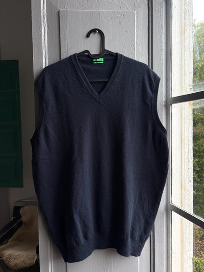 Navy Merino Wool Dark Academia Waistcoat — additional view 6