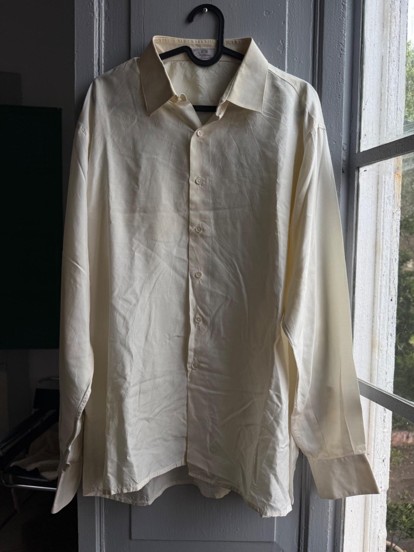 Vintage Italian Luxe Silk Button Up Shirt — back view