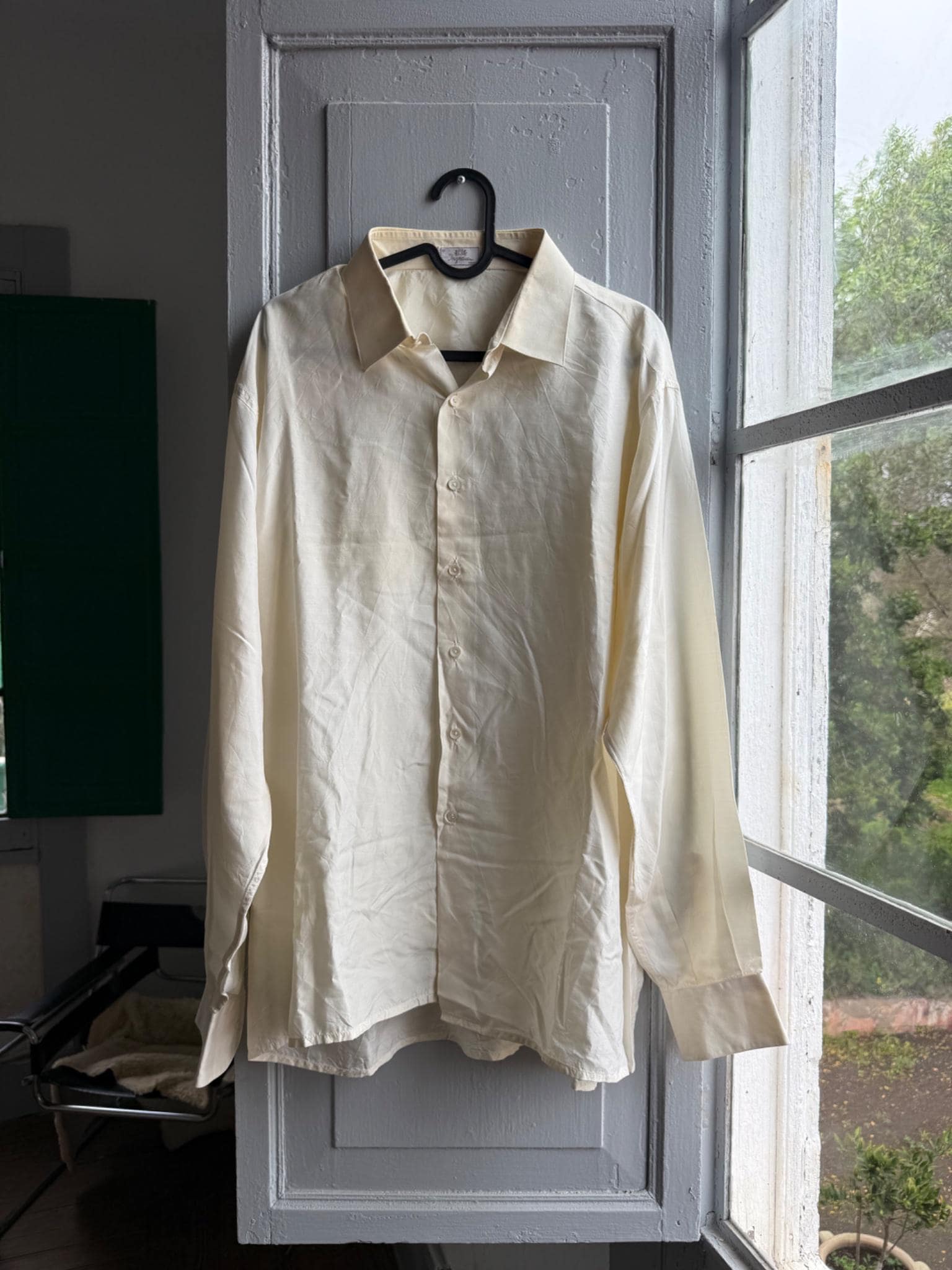 Vintage Italian Luxe Silk Button Up Shirt — detail
