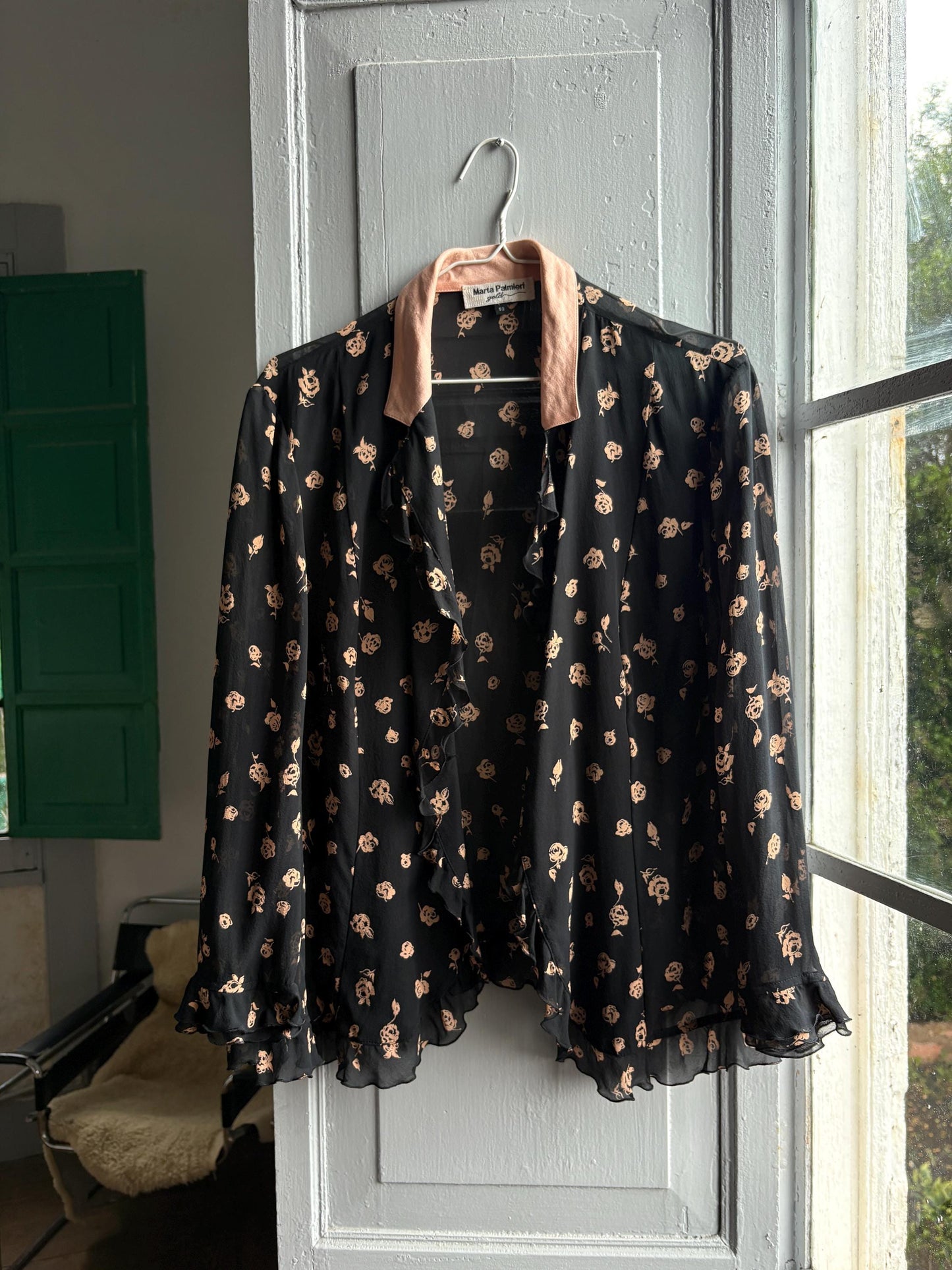 Vintage Silk Floral Ruffle Blouse — additional view 16