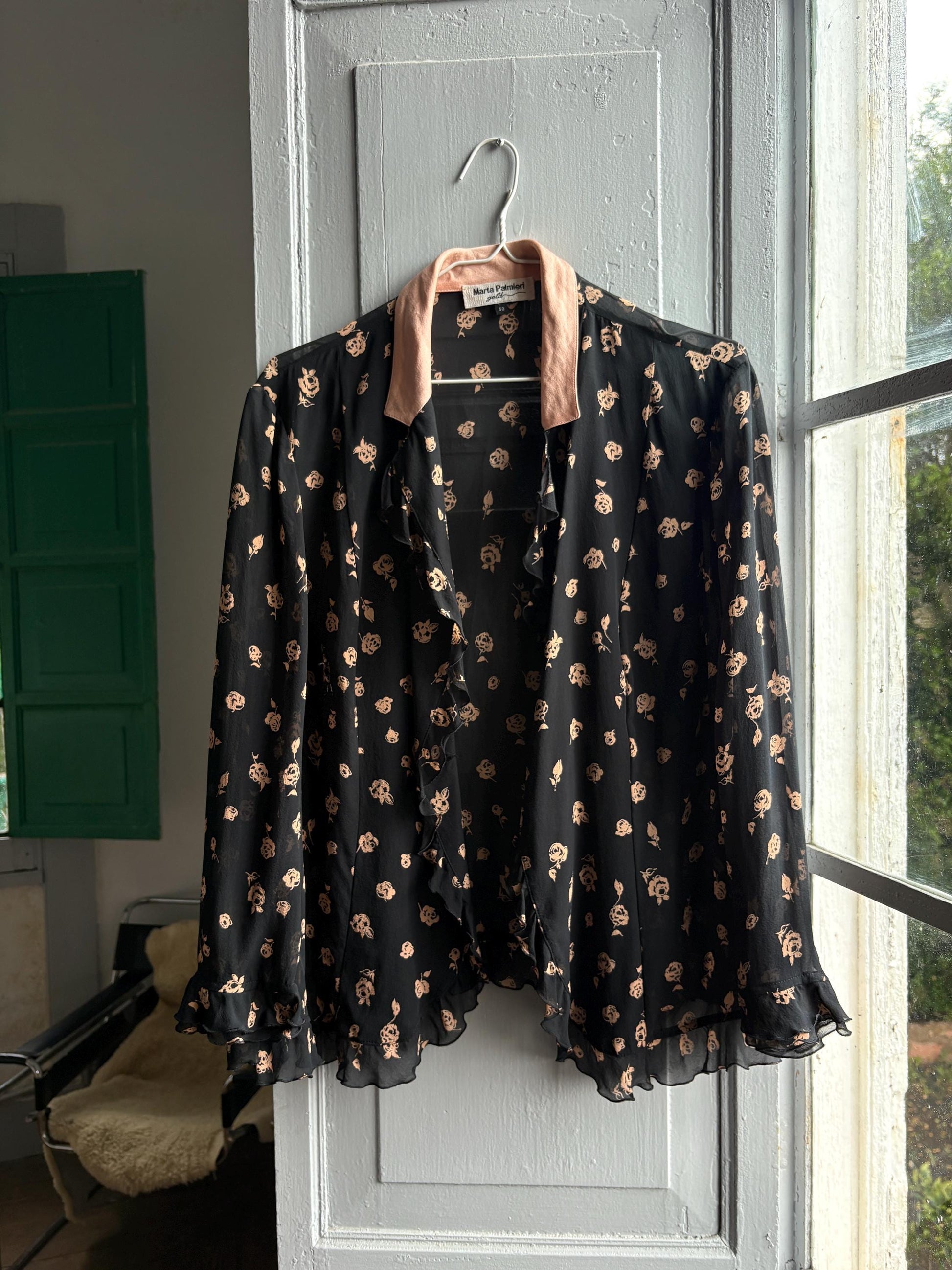 Vintage Silk Floral Ruffle Blouse — additional view 16