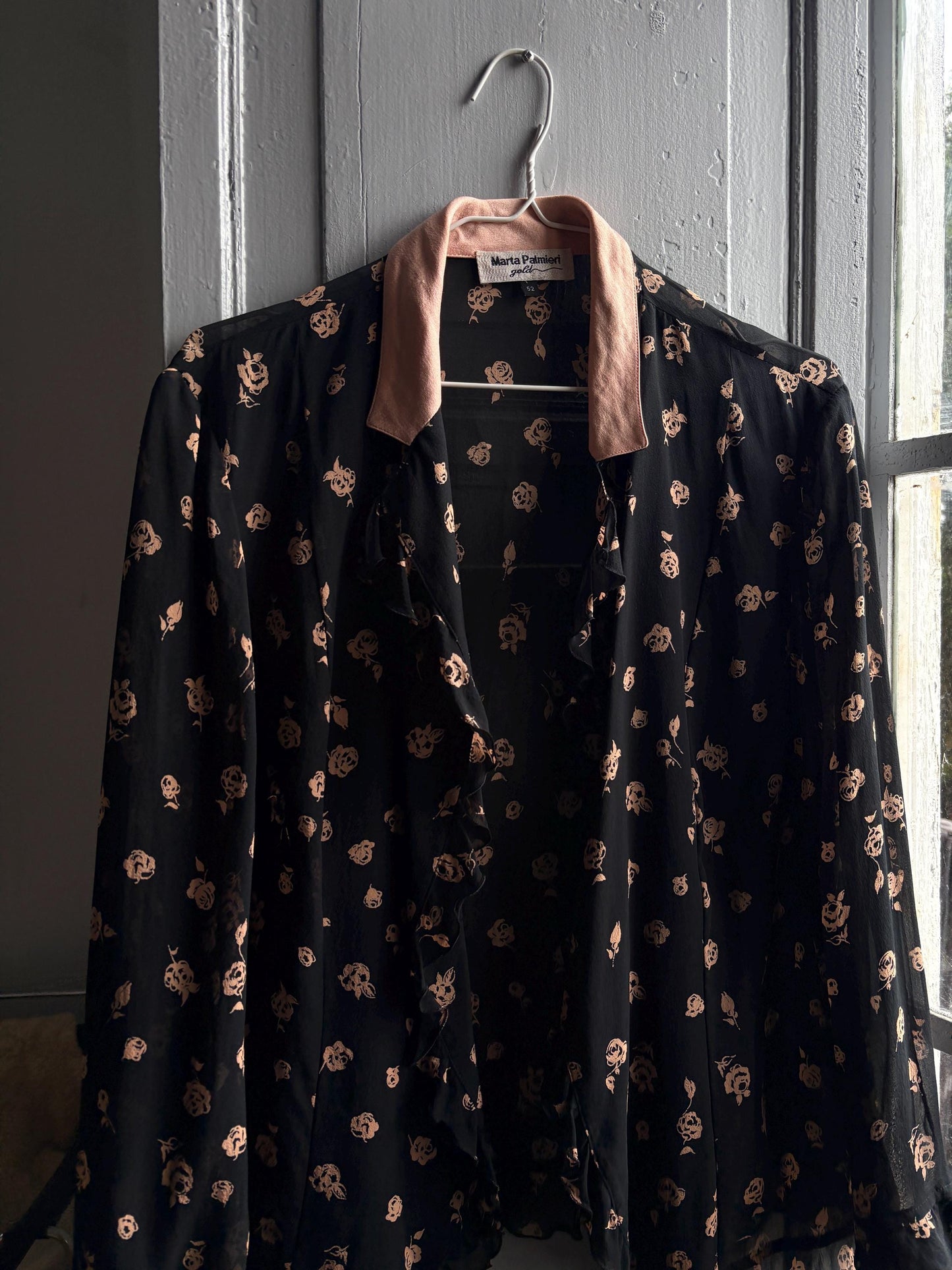 Vintage Silk Floral Ruffle Blouse — additional view 10