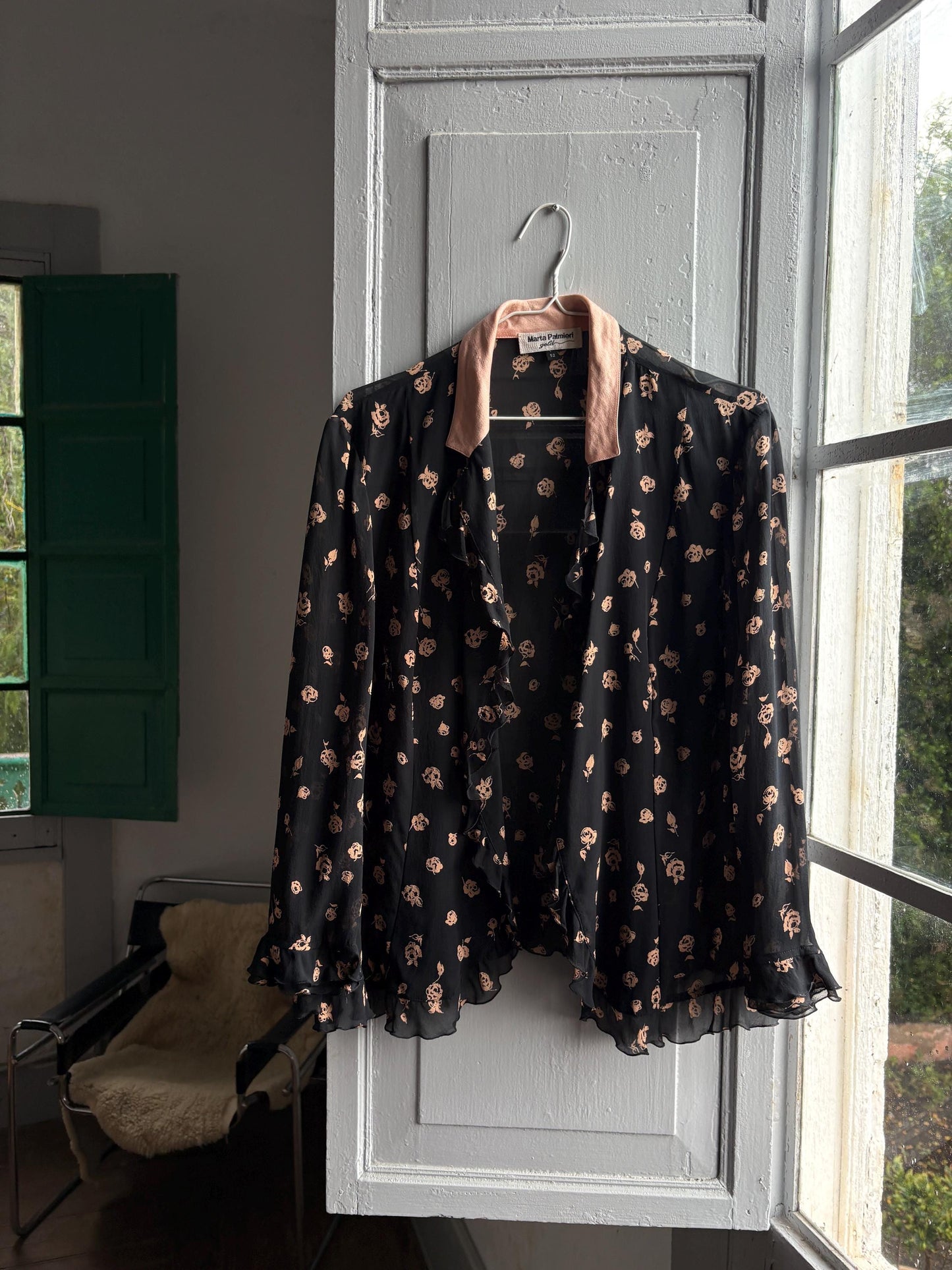 Vintage Silk Floral Ruffle Blouse — additional view 13