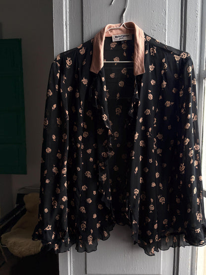 Vintage Silk Floral Ruffle Blouse — additional view 12