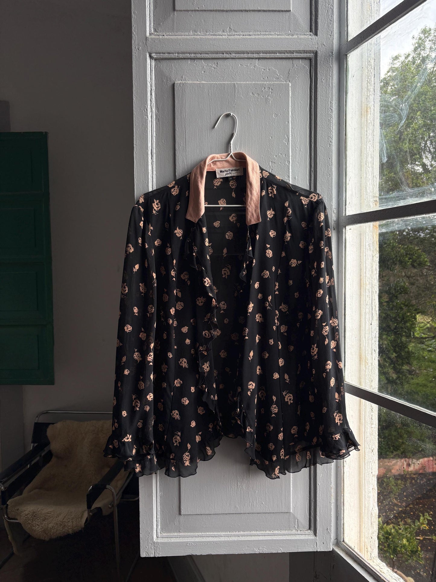 Vintage Silk Floral Ruffle Blouse — additional view 11