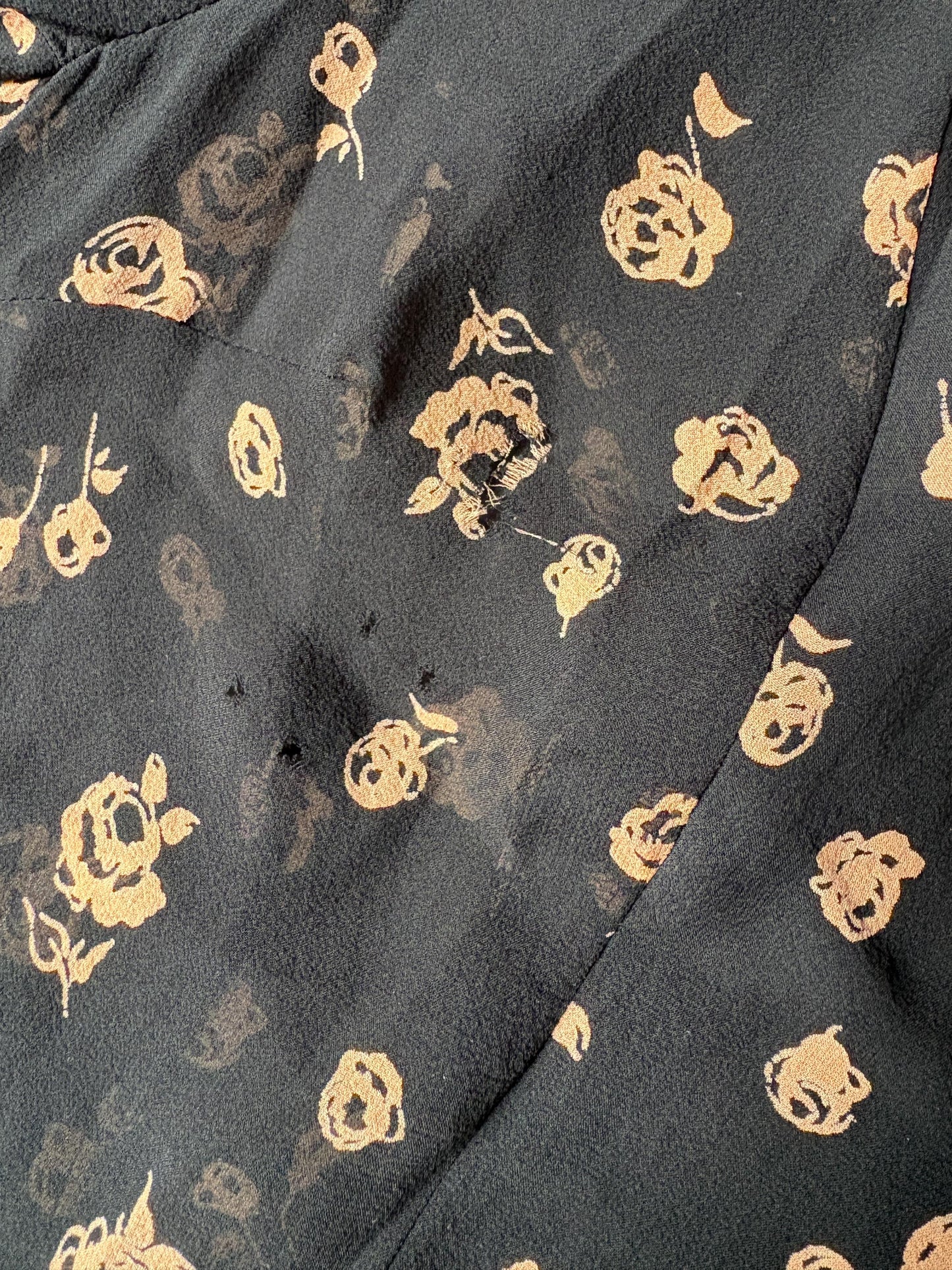 Vintage Silk Floral Ruffle Blouse — additional view 18