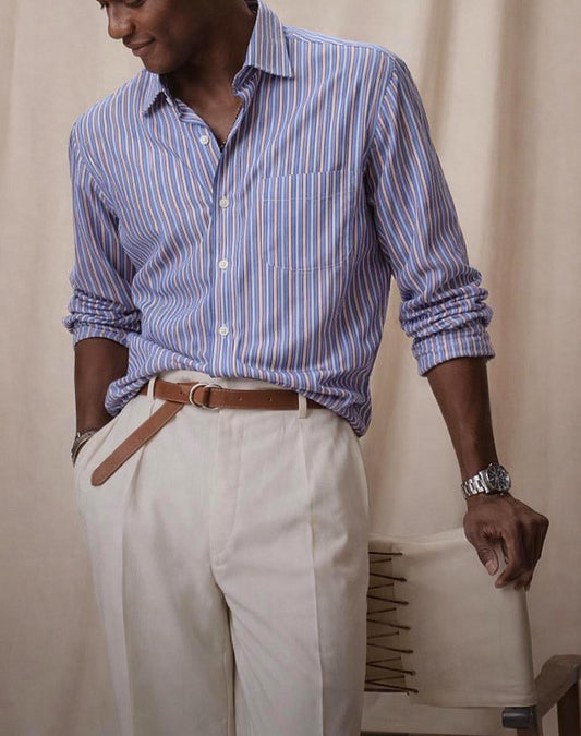 Vintage Ungaro Striped Cotton Button-Up Shirt