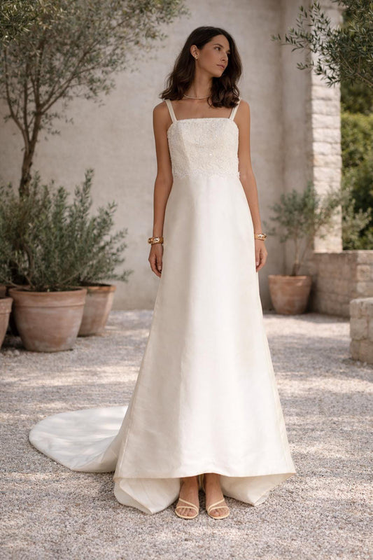 Lace Satin Vintage St. Patrick Wedding Dress