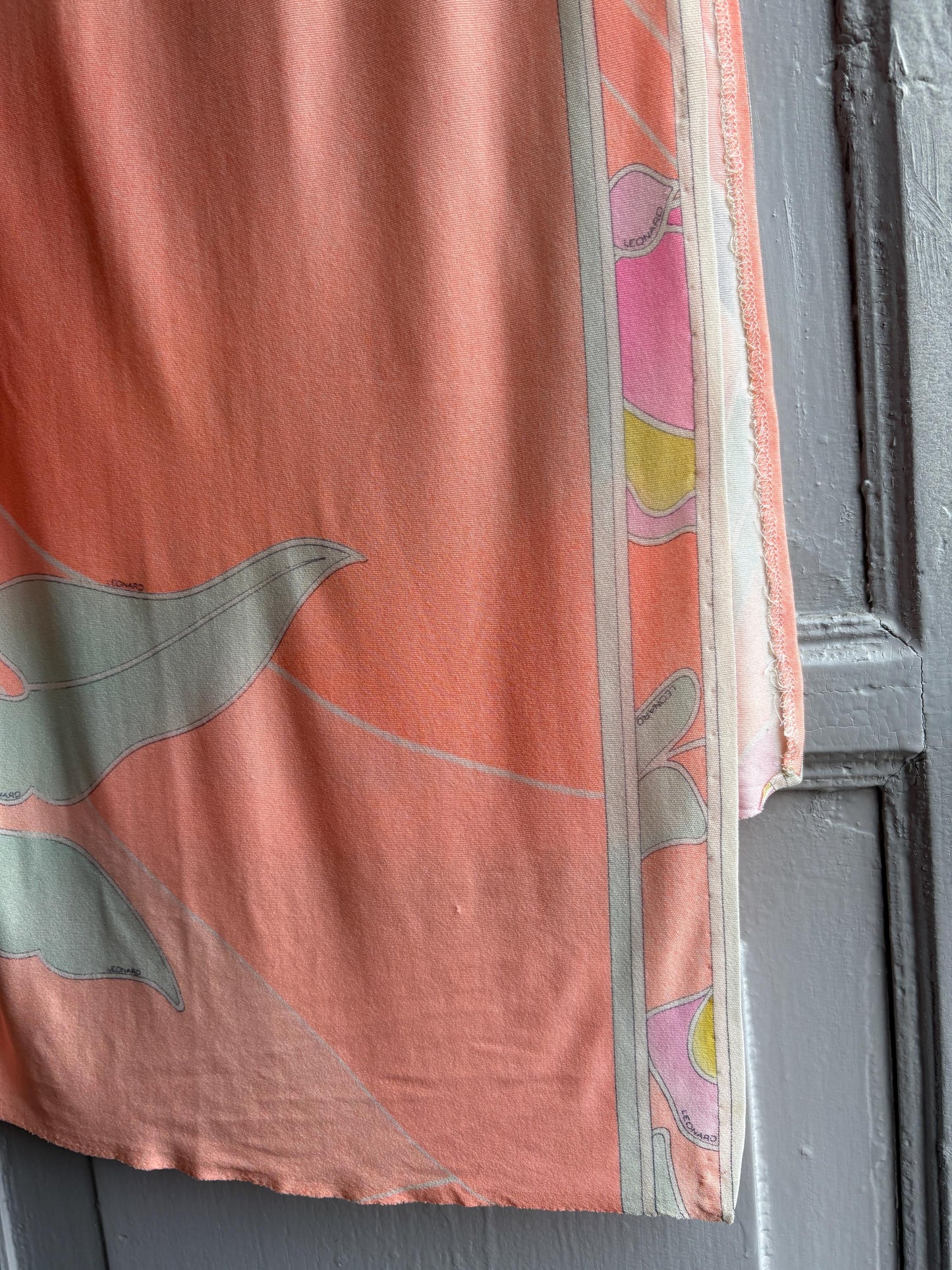 Vintage Leonard Paris Floral Scarf — back view