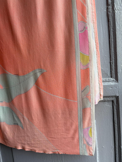 Vintage Leonard Paris Floral Scarf — back view