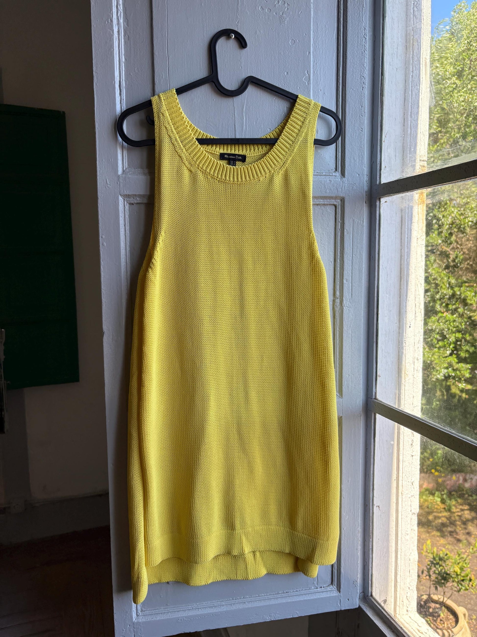 Vibrant Yellow Knit Summer Dress — additional view 9