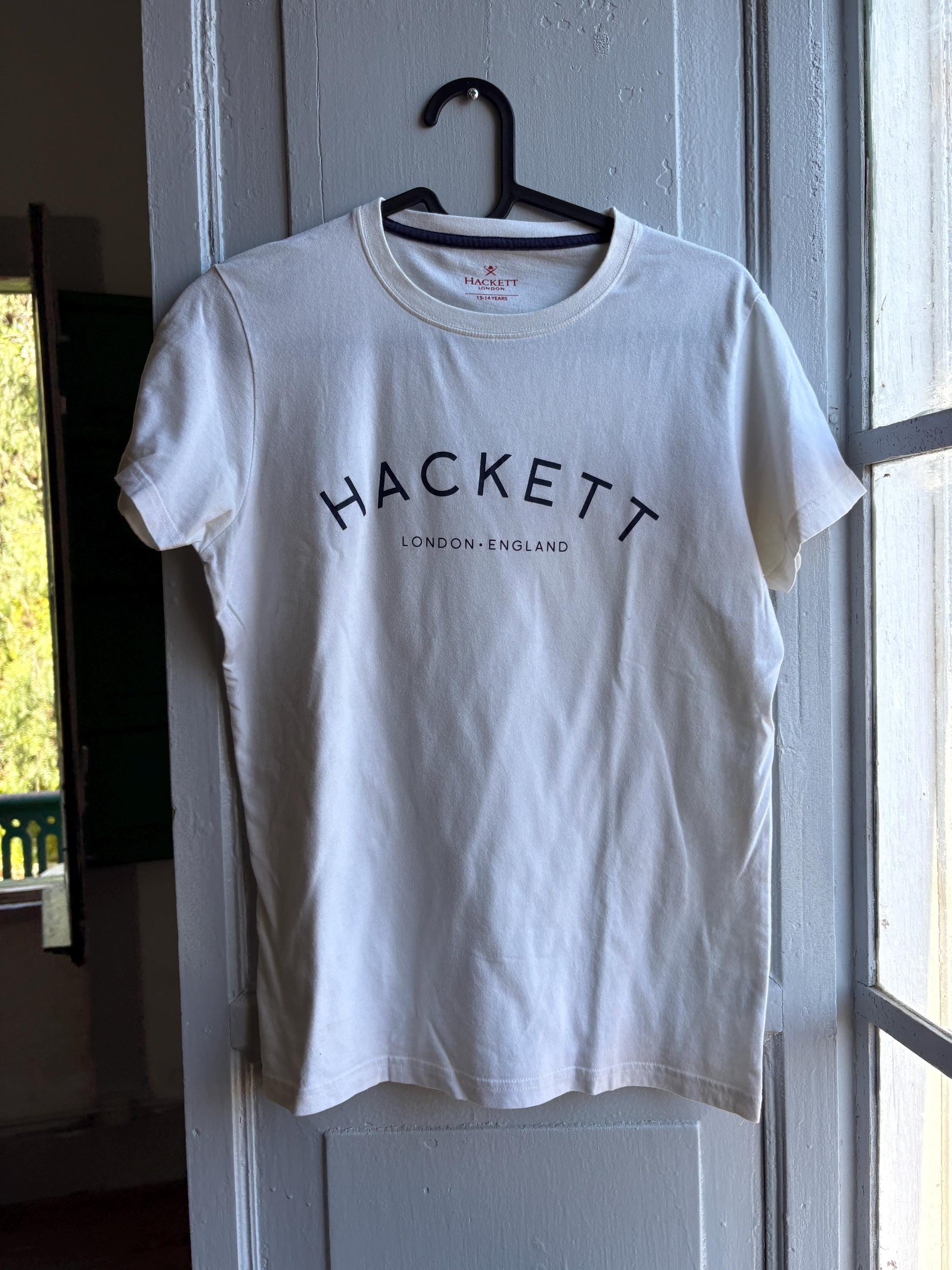 Hackett White Cotton T-Shirt For Boys — detail
