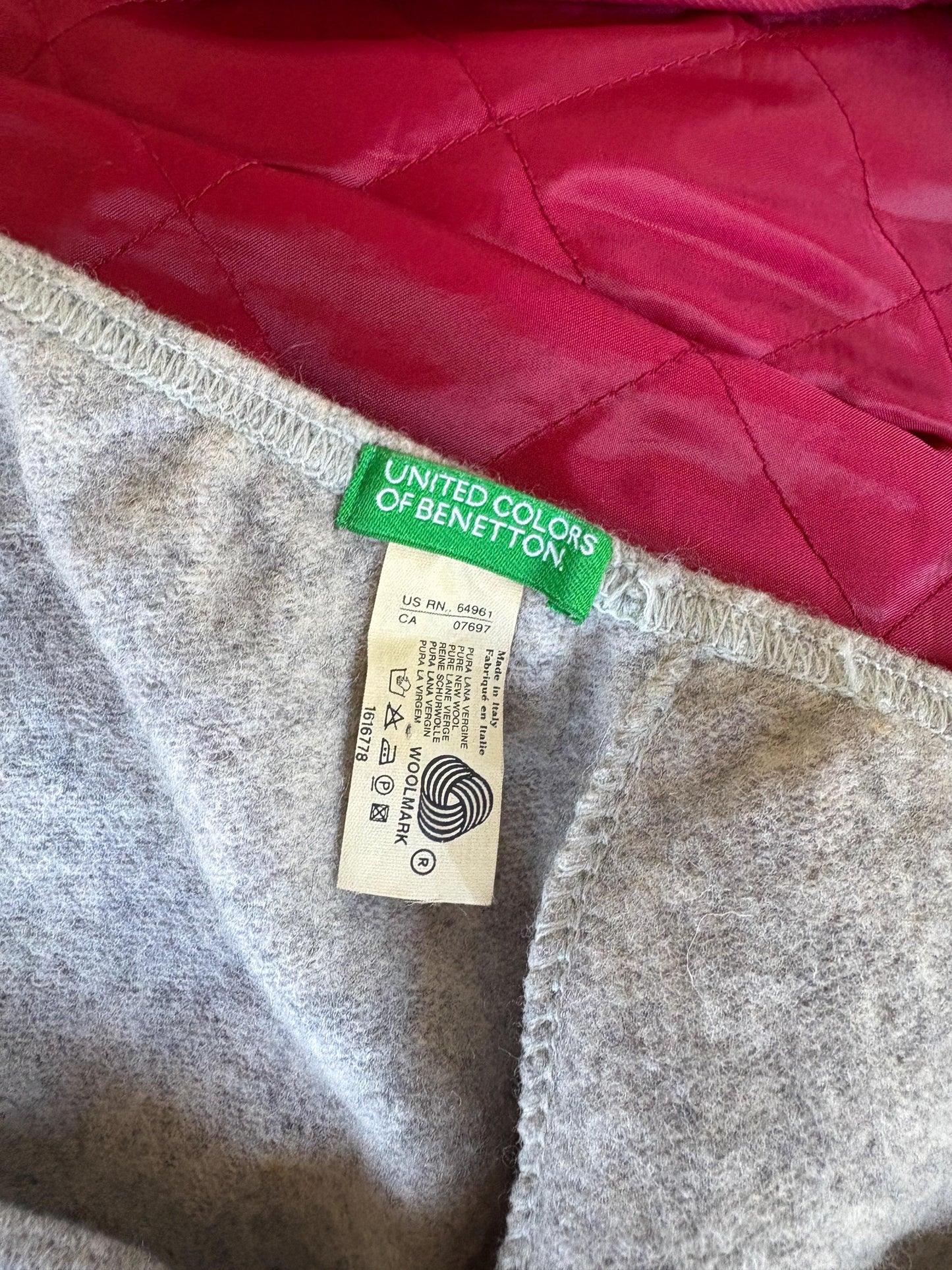 Grey Pure Wool Women's Skirt — back view