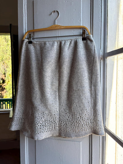 Grey Pure Wool Women's Skirt — detail