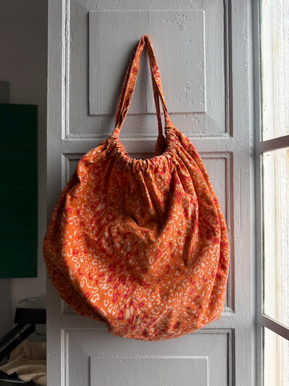 Orange Leopard Print Cotton Shopper Bag — additional view 12