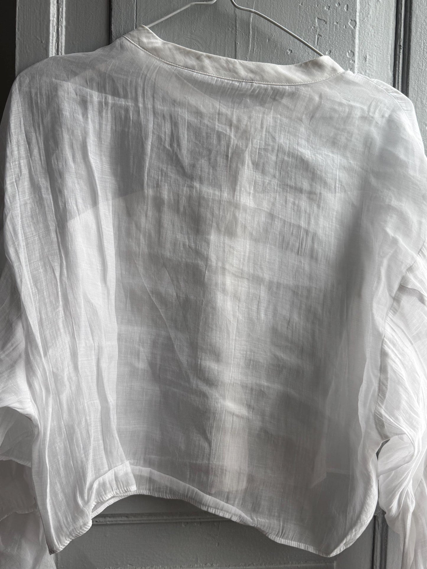 Ruffled Sleeve Cotton Cropped Blouse — additional view 19