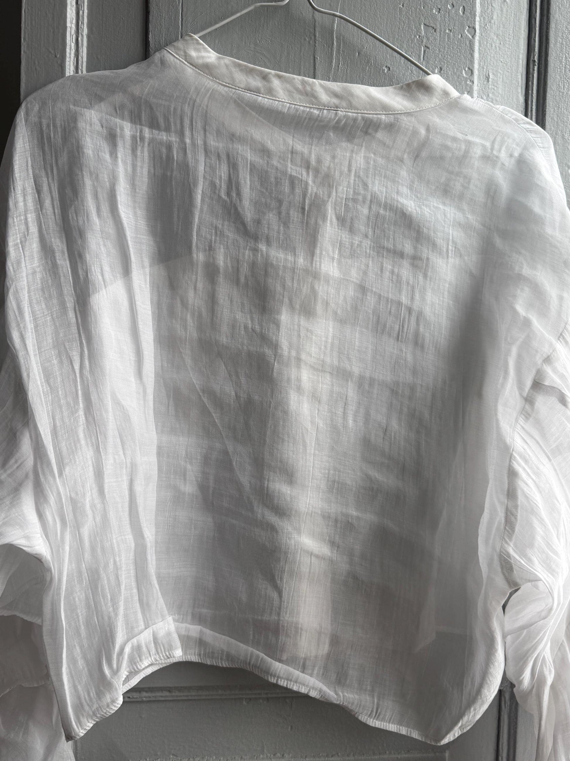 Ruffled Sleeve Cotton Cropped Blouse — additional view 19