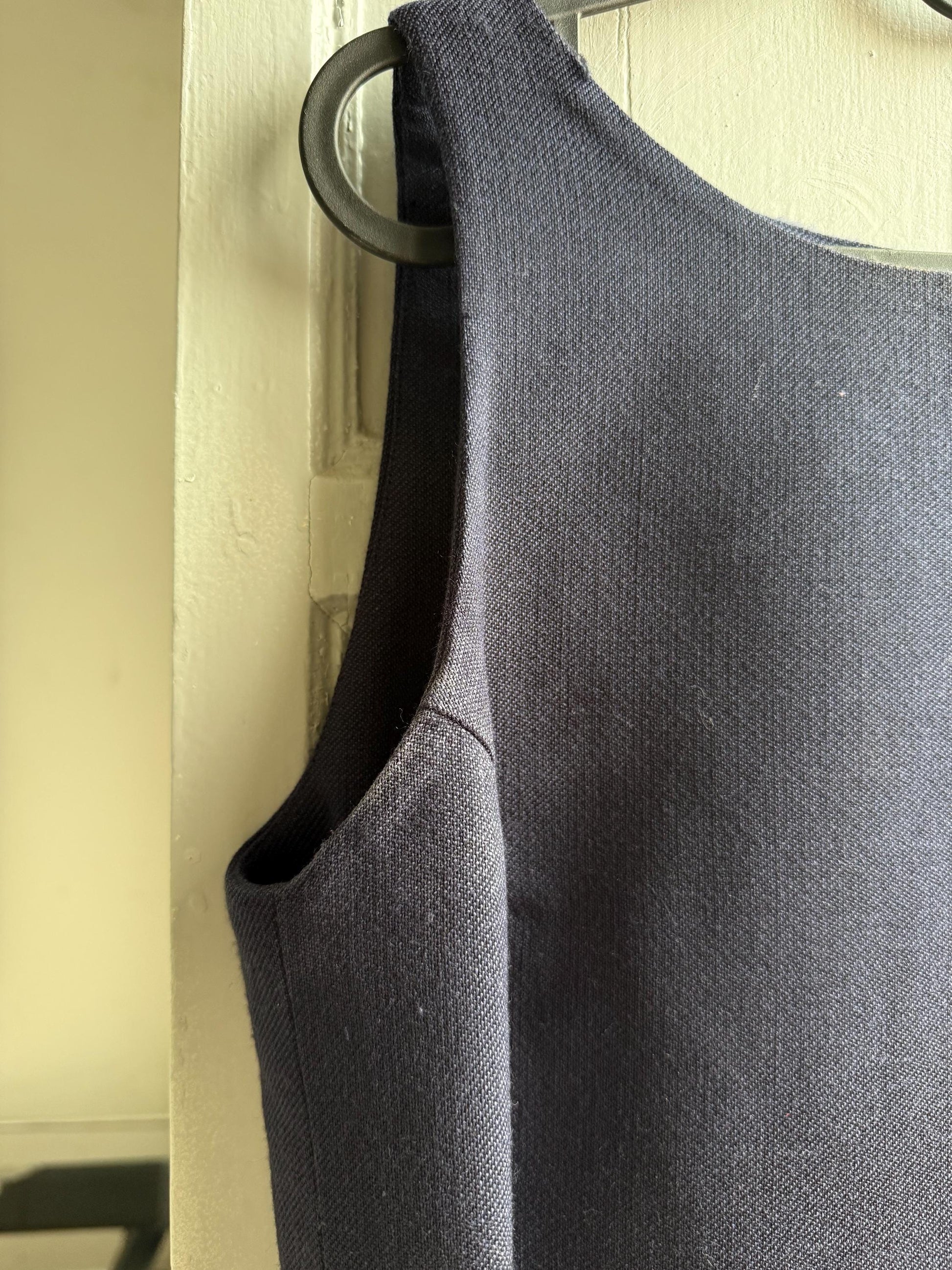 Navy Pure Wool A-Line Dress — additional view 6