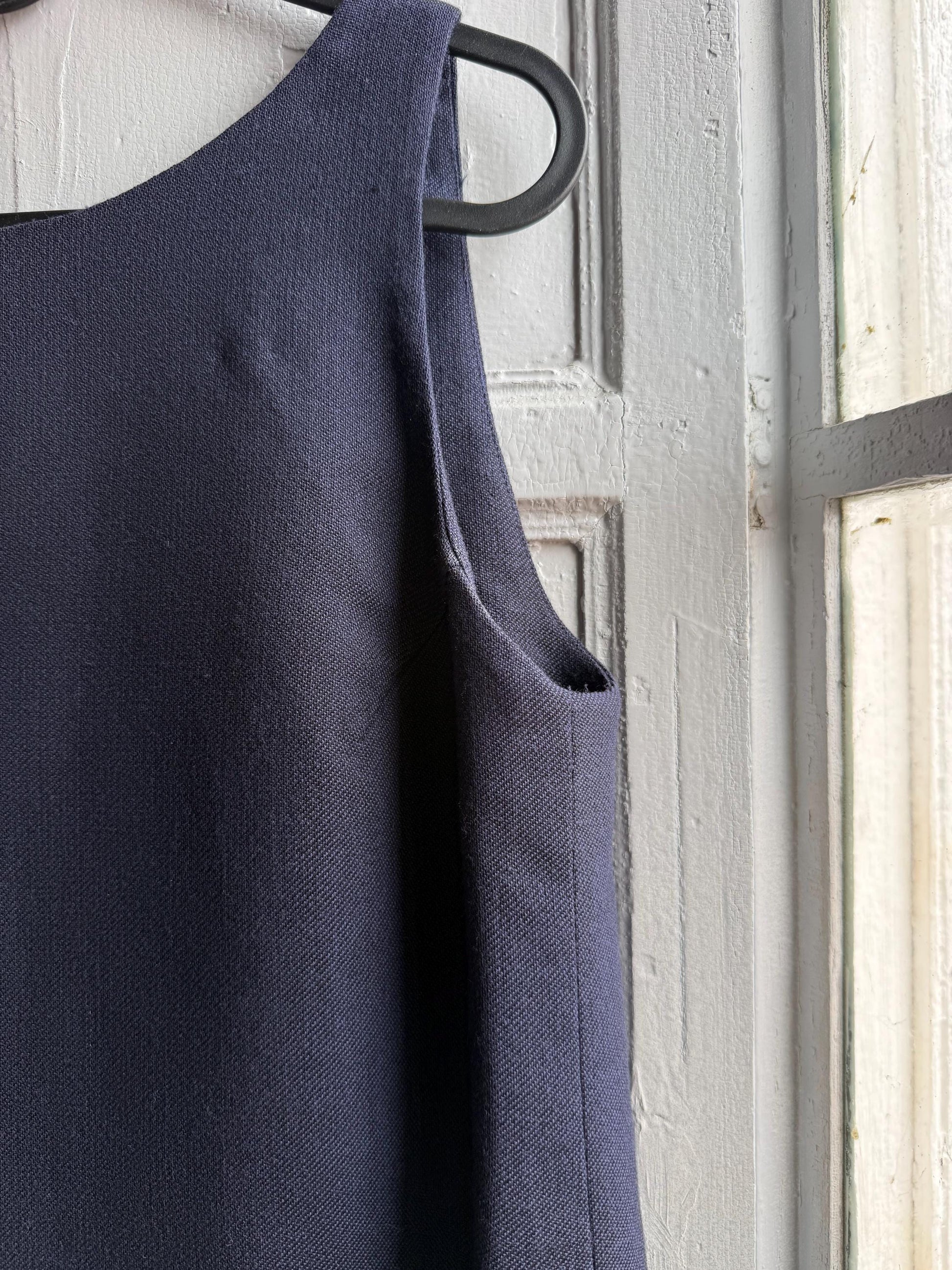 Navy Pure Wool A-Line Dress — additional view 7