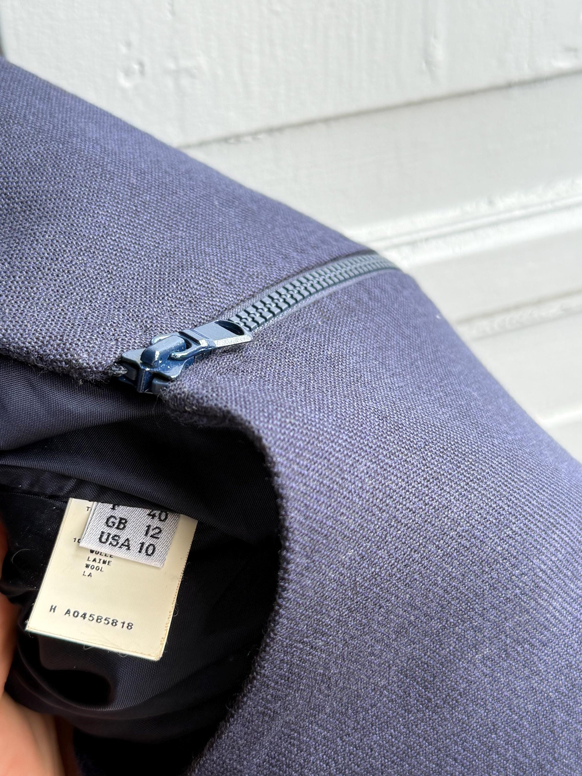 Navy Pure Wool A-Line Dress — additional view 16