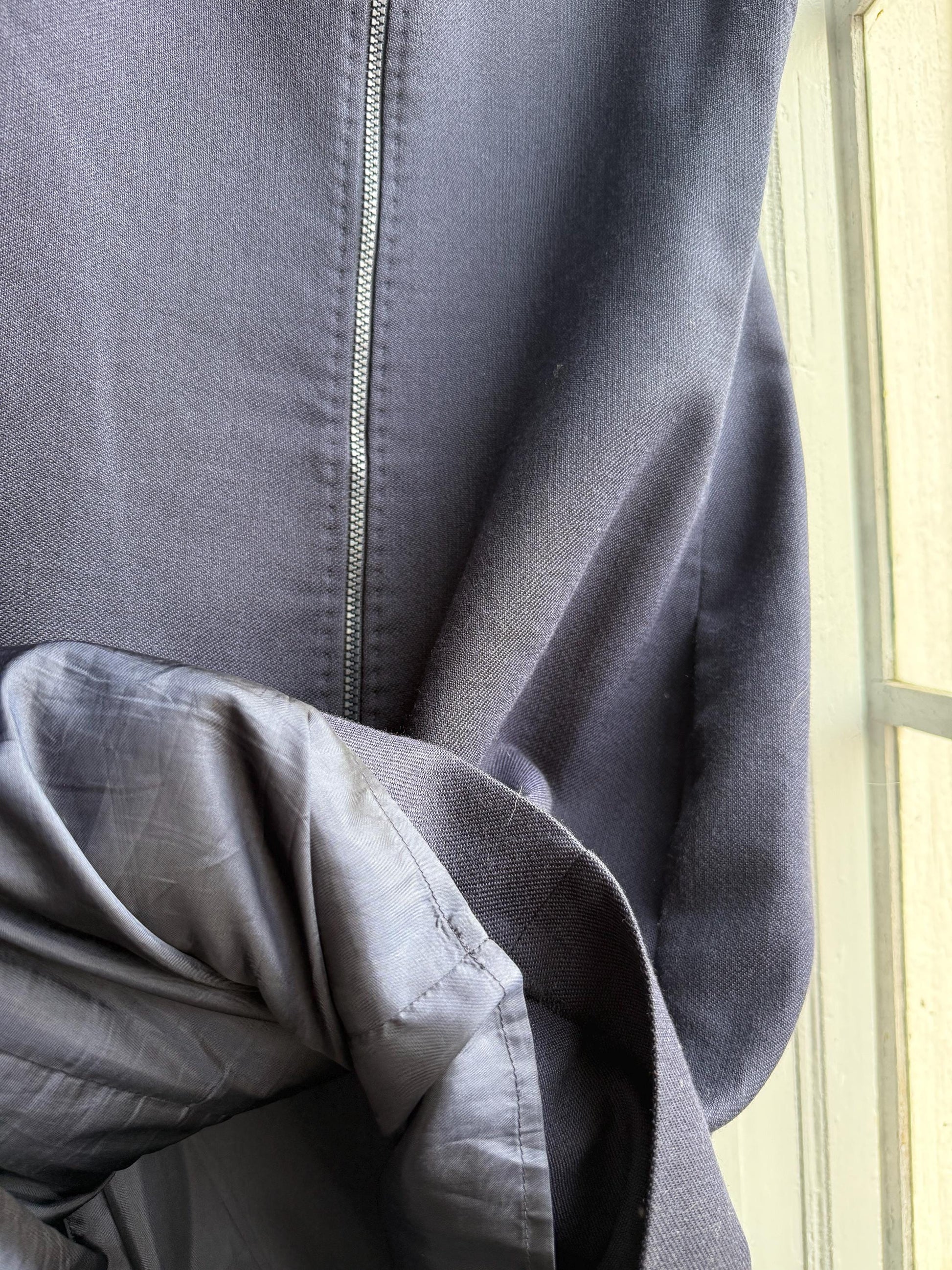 Navy Pure Wool A-Line Dress — additional view 15