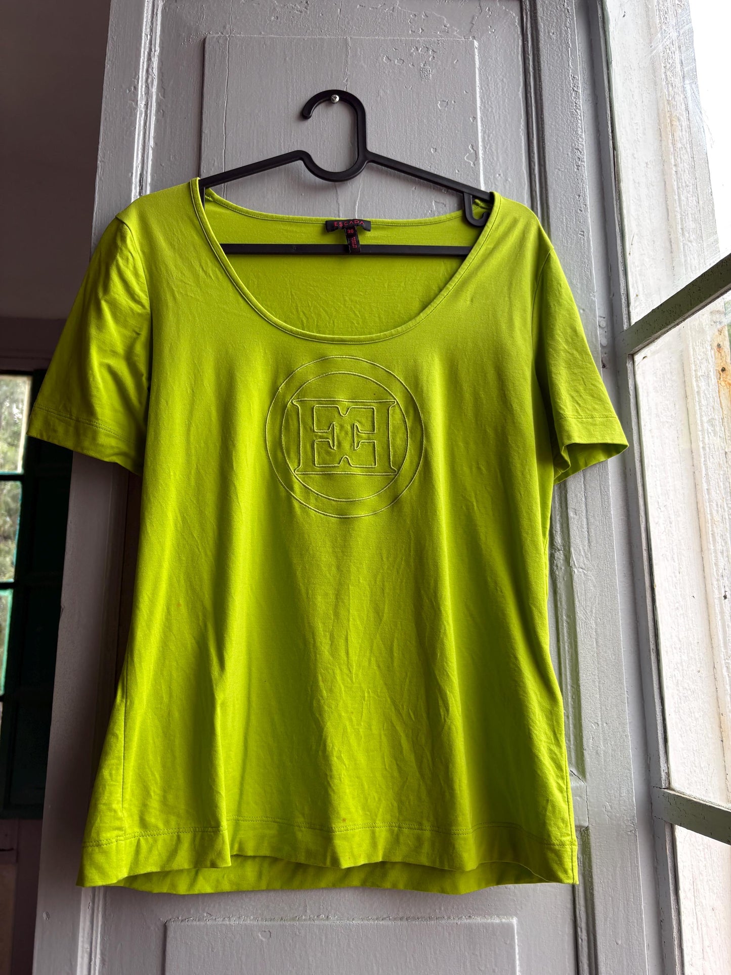 Vintage Escada Green Scoop Neck Tee — additional view 12