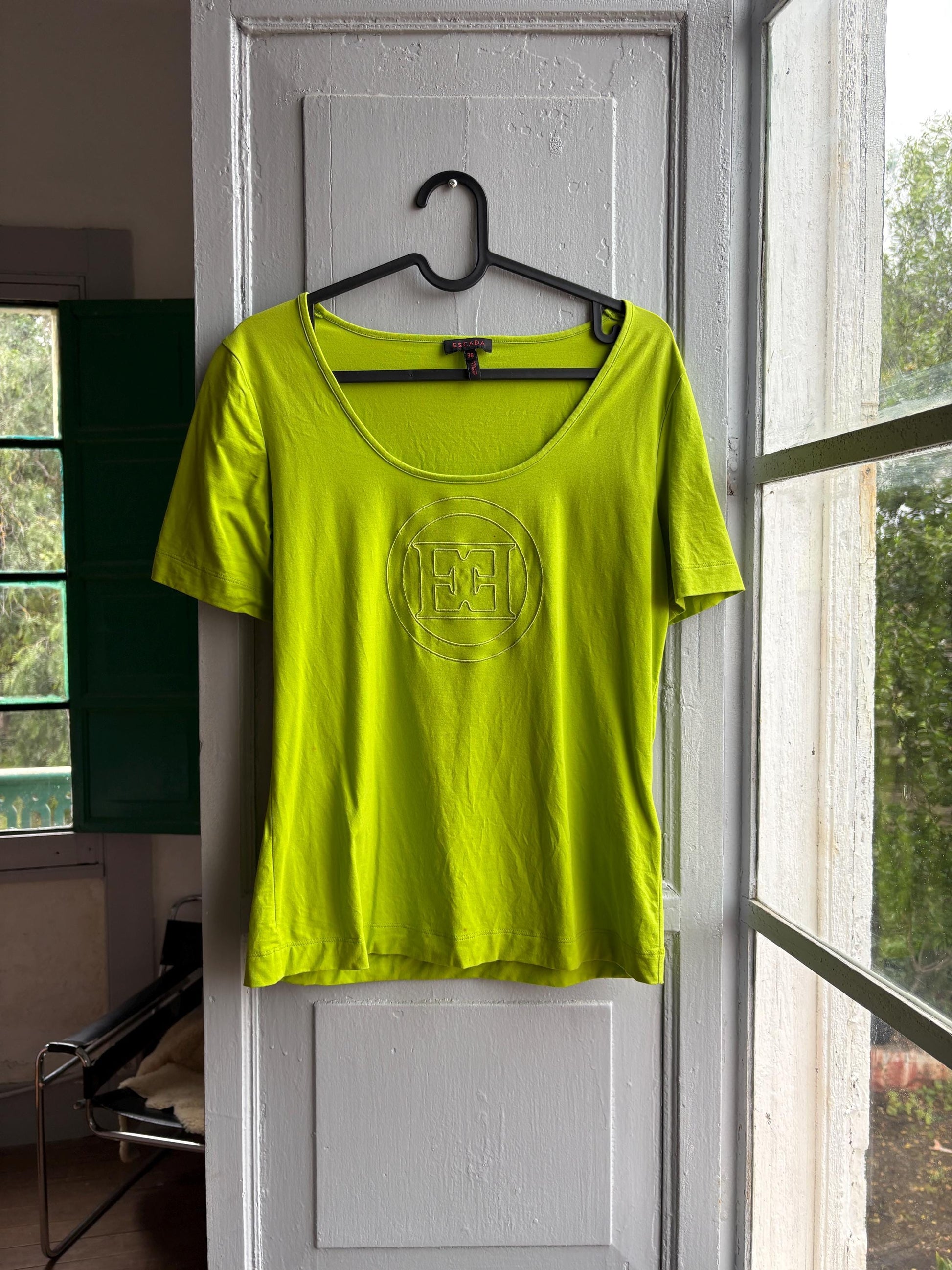 Vintage Escada Green Scoop Neck Tee — additional view 13