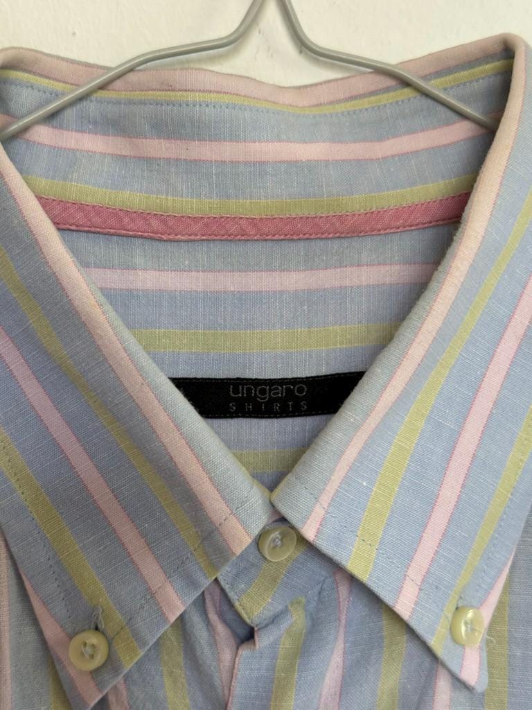 Ungaro White Cotton Short Sleeve Shirt — additional view 8