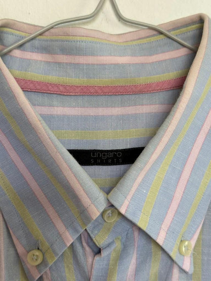 Ungaro White Cotton Short Sleeve Shirt — additional view 8