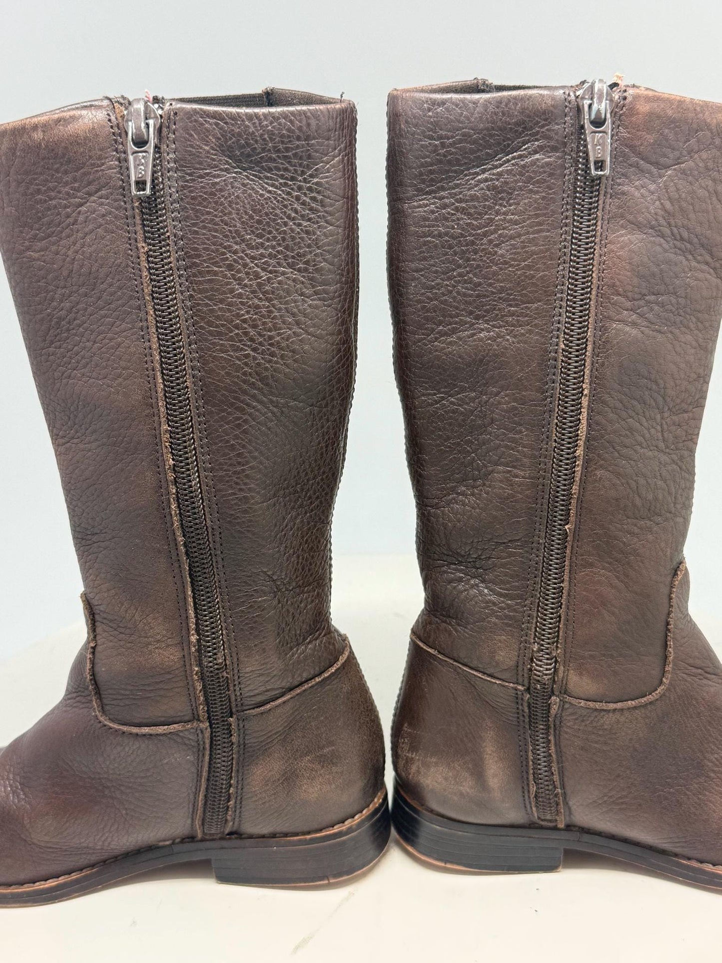 brown Long Leather girl Boots, Size 25 Children