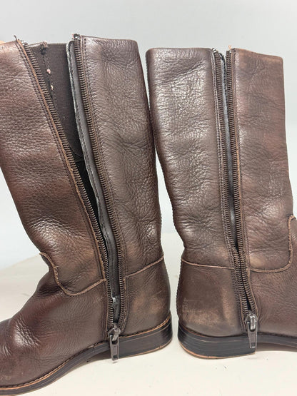 Brown Long Leather Boots for Girls — additional view 8