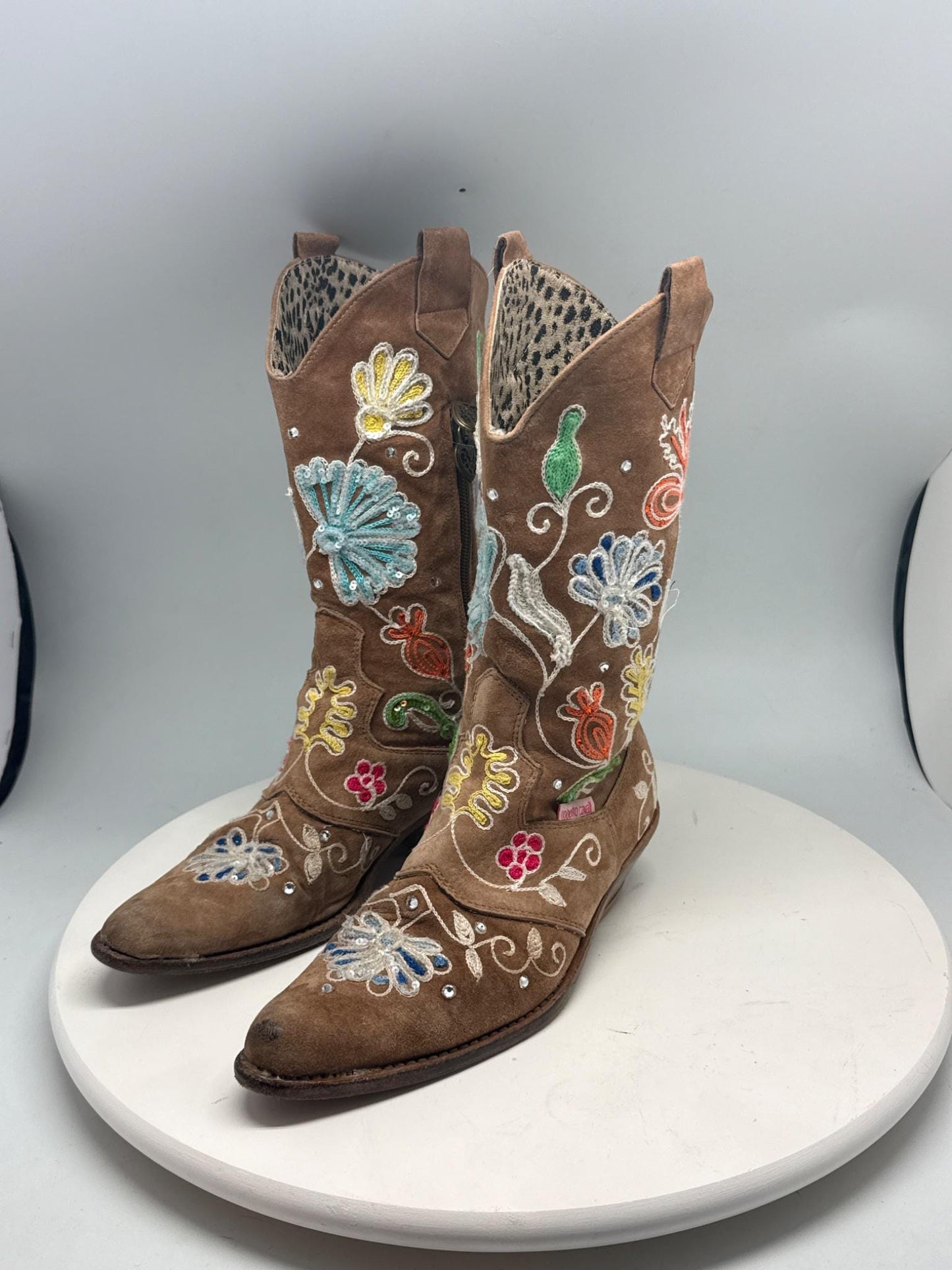 Roberto Cavalli Kids Brown Leather Boots — detail