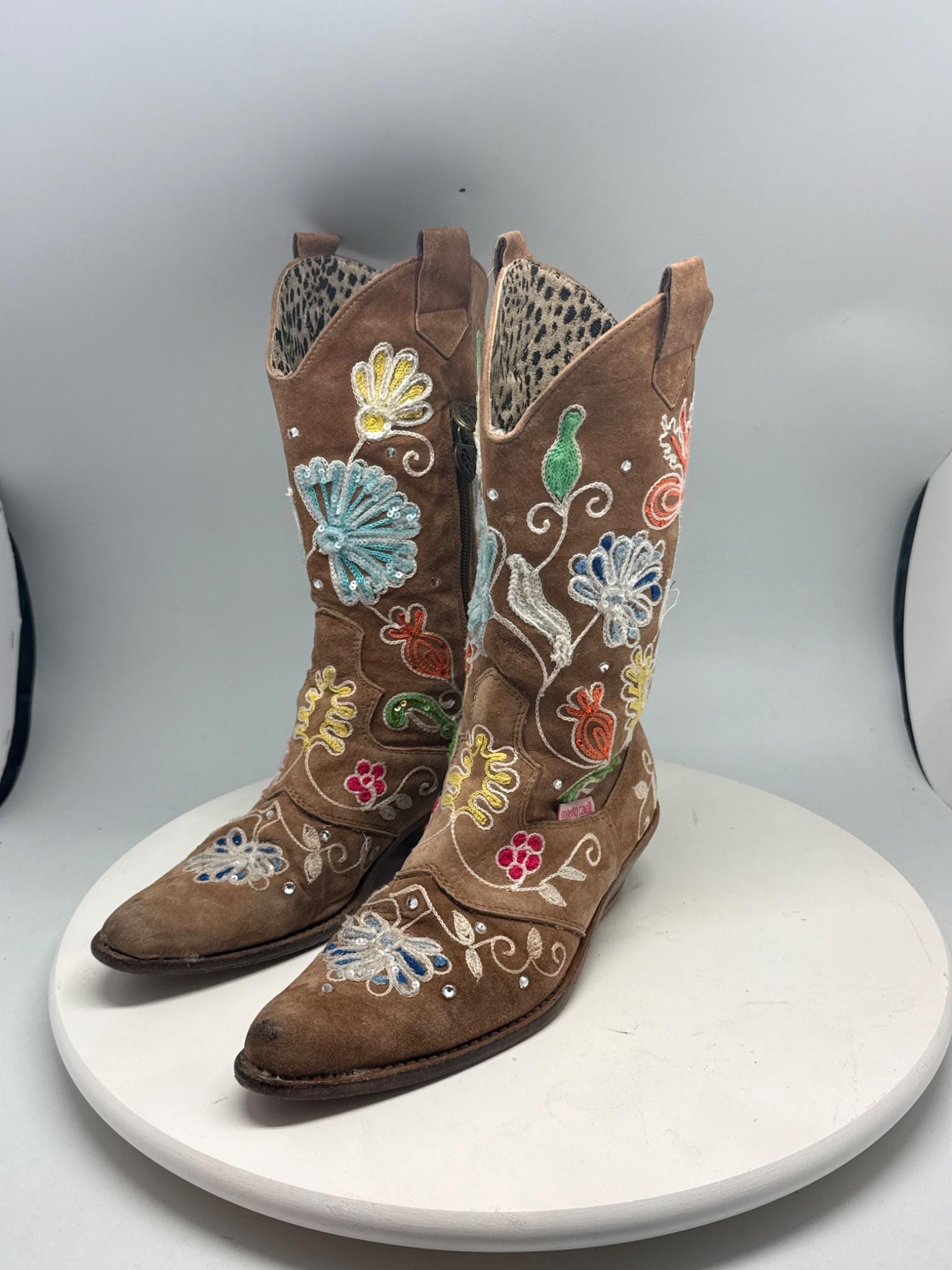Roberto Cavalli Kids Brown Leather Boots — detail